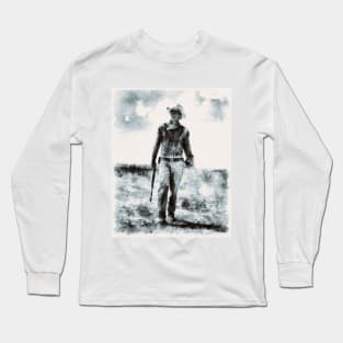 John Wayne Watercolor Painting Long Sleeve T-Shirt